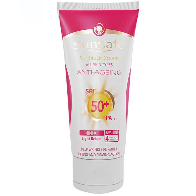 Sunsafe-Anti-Agening-Sunscreen-Cream-SPF50-50ml کرم ضد آفتاب ضد چروک سان سیف