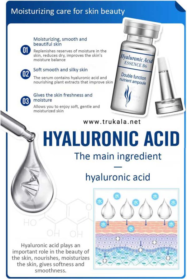 پک کوکتل ویال مالشی صورت هیالورونیک اسید بیواکوا Bioaqua - Image 7