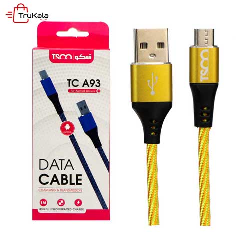 TSCO-TC-A93-1m-microUSB-hempen-data-cable کابل تبدیل USB به microUSB تسکو مدل TC 62N