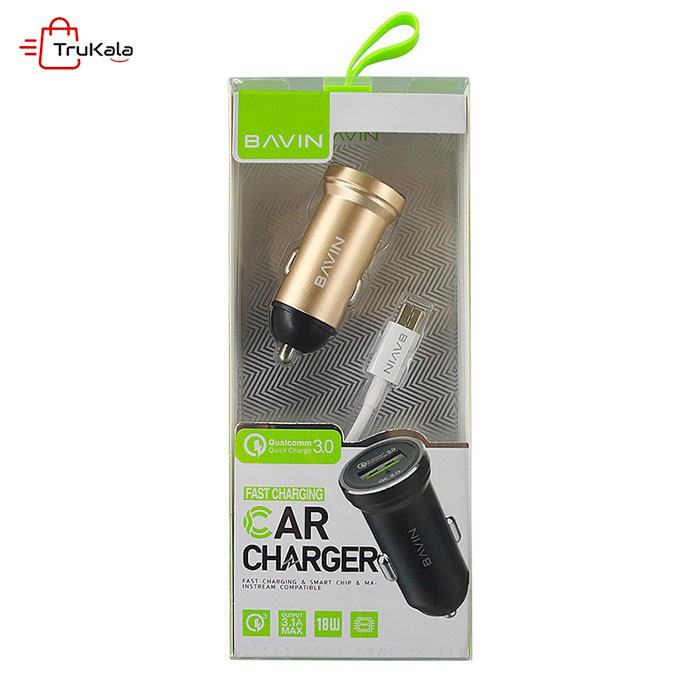 Bavin-Pc362-Quick-Charging-Car-Charger-for-Mobile-Phone شارژر فندکی فست شارژ باوین مدل PC362 - Image 1