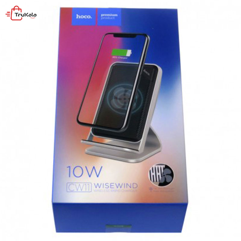 Hoco-CW11-Wireless-Charger8 پایه نگهدارنده و شارژر وایرلس هوکو CW11 - Image 1