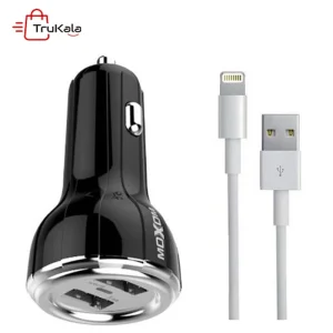 شارژر فندکی موکسوم مدل KC-14 به همراه کابل تبدیل لایتنینگ
