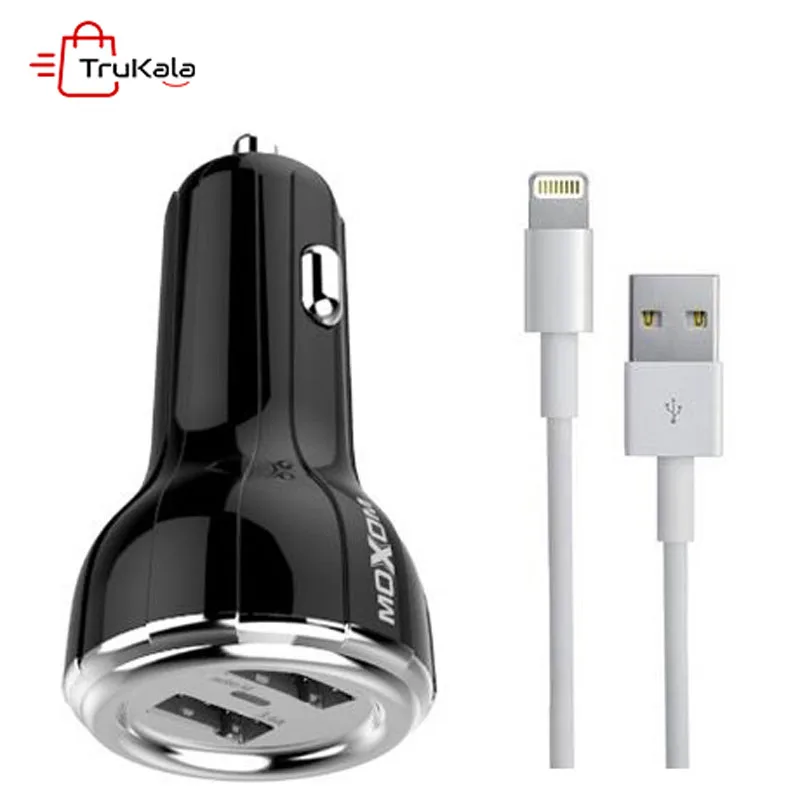 Maxum-KC-14-lighter-charger-with-Lightning-conversion-cable1 شارژر فندکی موکسوم مدل KC-14 به همراه کابل تبدیل لایتنینگ
