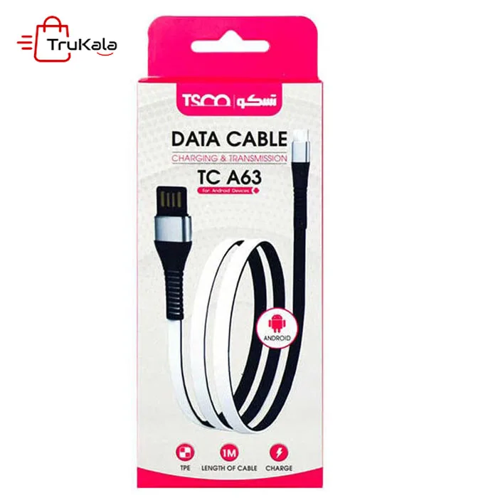TSCO-TC-A63-microUSB-Cable-1mA کابل میکرو یواس بی تسکو TSCO TC A63 microUSB