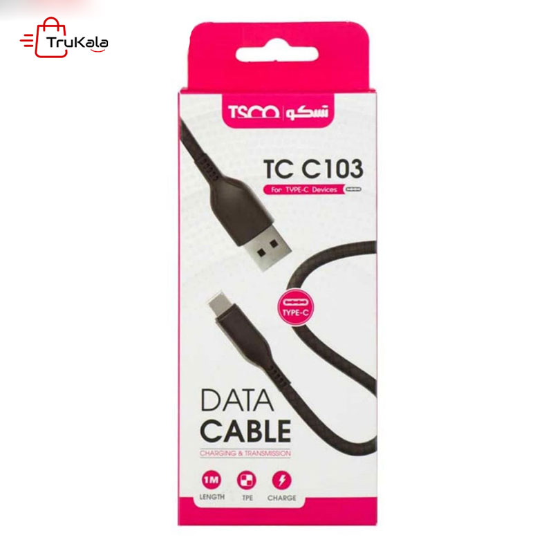 TSCO-TC-C103-USB-to-USB-C-Cable-1m کابل تبدیل USB به USB-C تسکو مدل TC C103 - Image 1