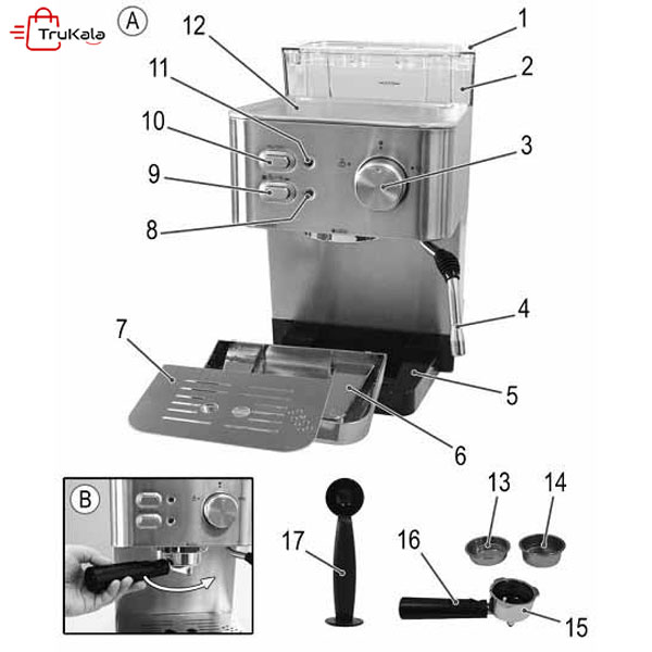 اسپرسوساز پروفی کوک مدل PC-ES 1109