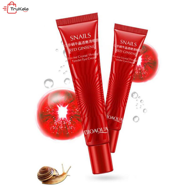Gensing-eye-cream-and-Bioaqua-snail1 کرم دور چشم حلزون جنسینگ