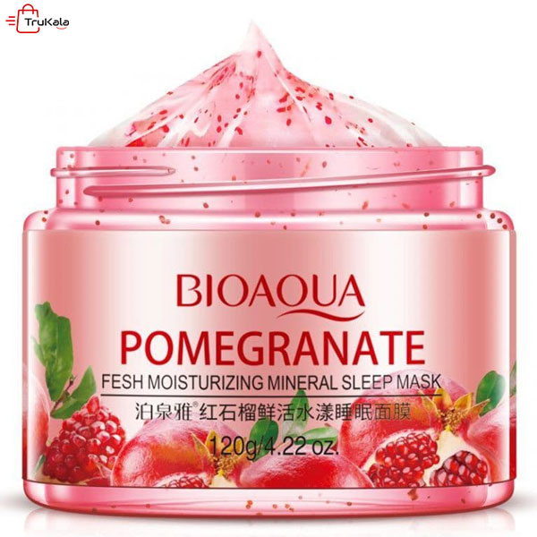 BIOAQUA-Red-Pomegranate-Sleeping-Mask1 ماسک صورت شب انارقرمز بیواکواترب