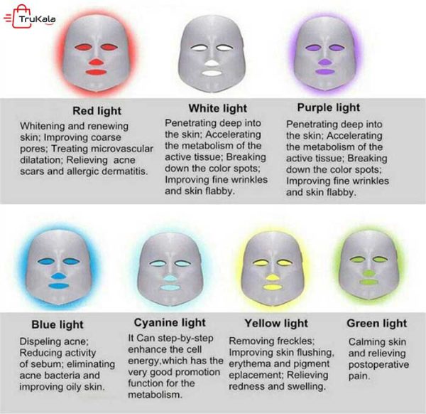 ماسک ال ای دی دستگاه هیدروفیشیال 7 کاره