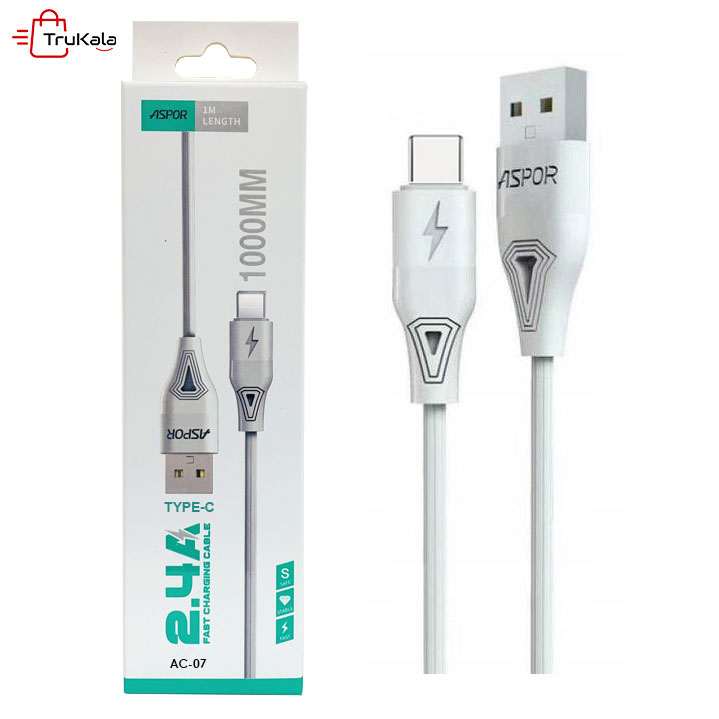 Aspor-Cahrger-and-Data-Cable-AC-07-1 کابل شارژر آسپور مدل AC-07