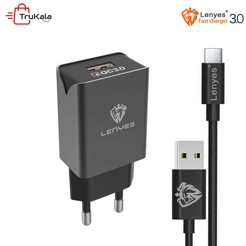 Lenyes-Fast-Charger-QC3.0-LCH086-1 شارژر دیواری لنیس تایپ سی مدل LCH086