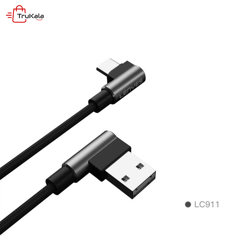 LENYES-Charger-Cbale-L-form-LC911C-1 کابل شارژر لنیز L شکل تایپ سی مدل LC911C