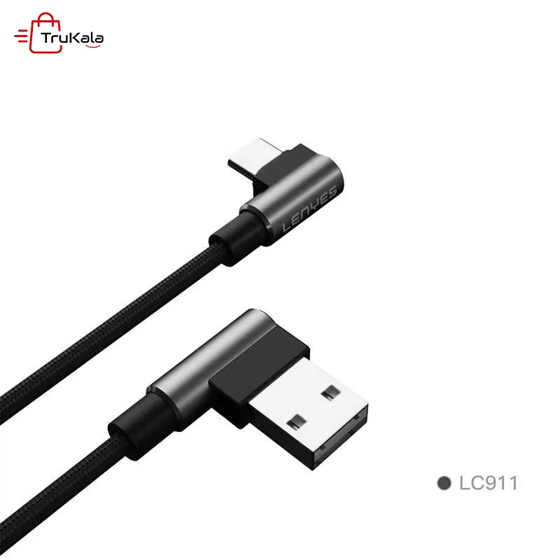 LENYES-Charger-Cbale-L-form-LC911C-1 کابل شارژر لنیز L شکل تایپ سی مدل LC911C