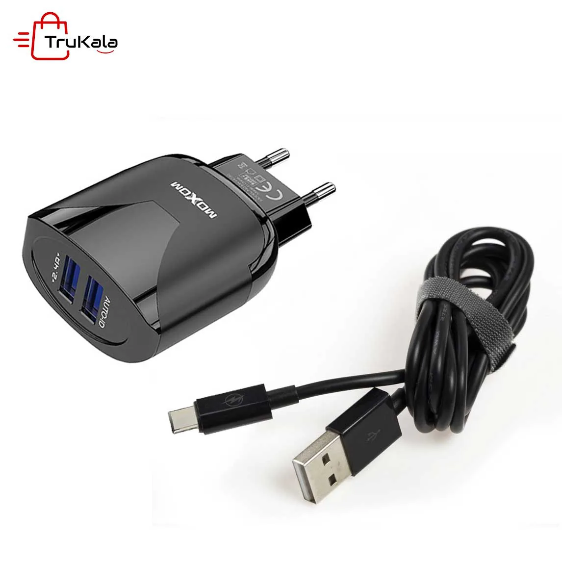 MOXOM-Wall-Charger-with-Cable-MX-HC30-1 شارژر دیواری موکسوم میکرو مدل MX-HC30