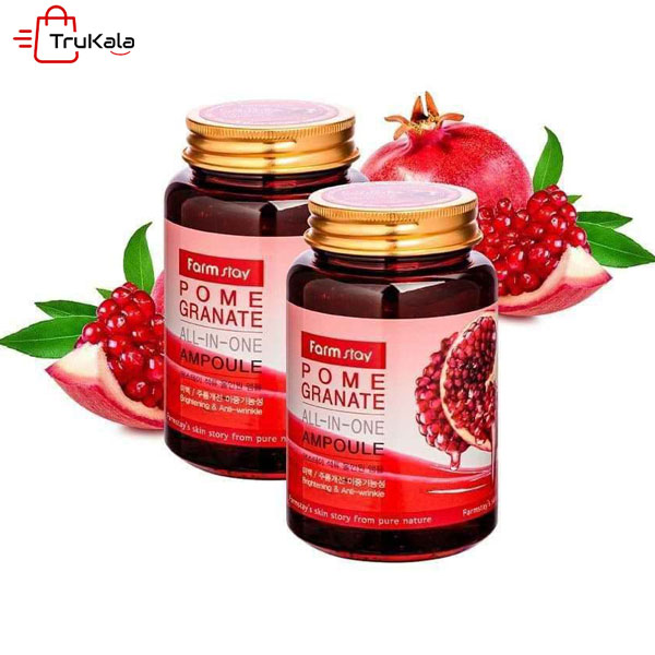 خرید آمپول روشن کننده و ضد چروک انار فارم استی