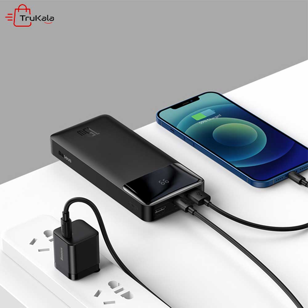 پاور بانک بیسوس 20000 میلی آمپر 15 وات فست شارژ