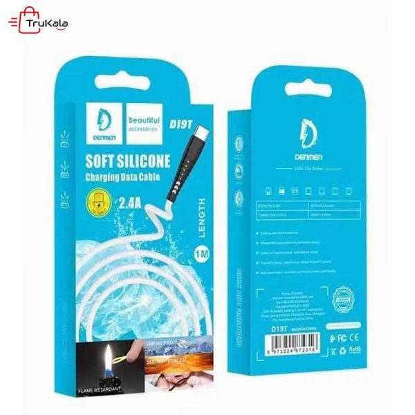 کابل شارژر سیلیکونی تایپ سی دنمن مدل D19T