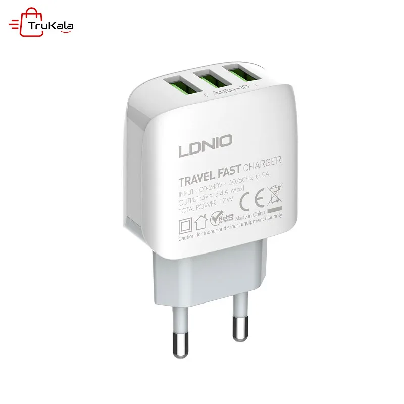 Wall-Charger-LDNIO-A3312-1 شارژر دیواری الدینیو مدل A3312