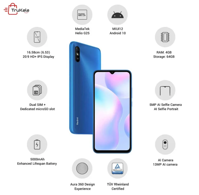 شیائومی Redmi 9i دو سیم‌ کارت ظرفیت 128 گیگابایت رم 4
