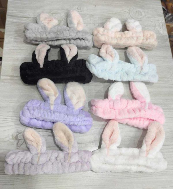 هدبند مخملی حوله ای خرگوشی