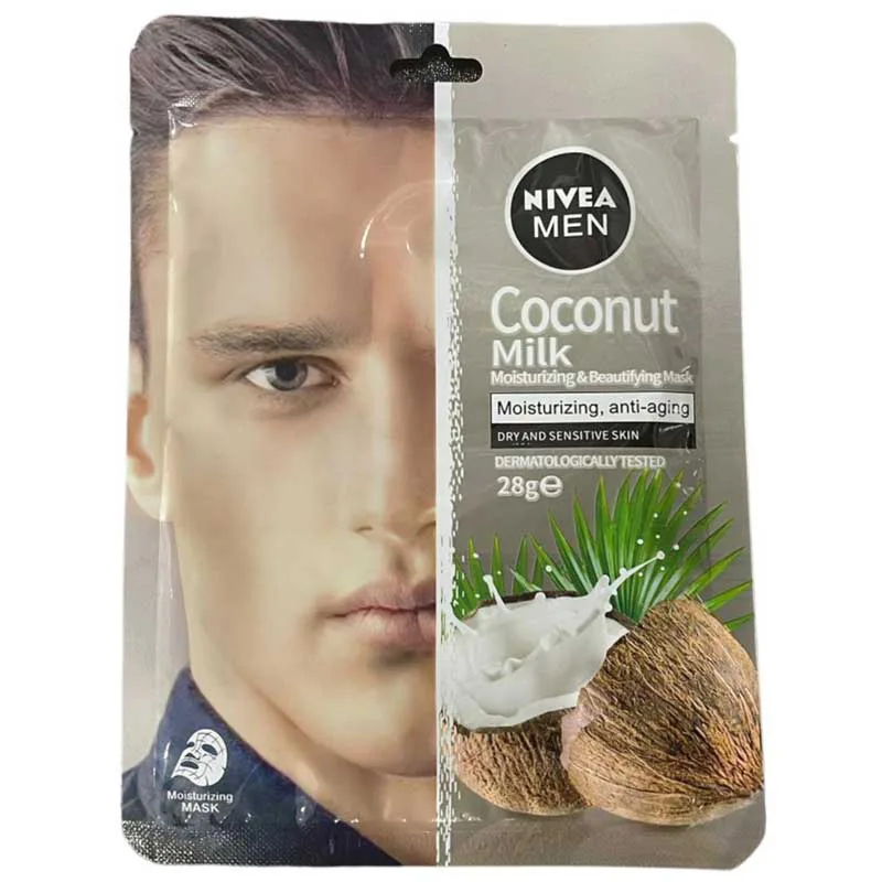 Coconut-milk-moisturizing-and-beautifing-mask-for-dry-and-sensitive-skin-nivea-28gr ماسک ورقه ای ضد لک دانه نارگیل نیوا