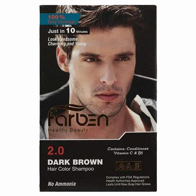 Farben-Dark-Brown-Men-Hair-Color-00 رنگ مو مردانه قهوهای تیره فاربن 2.0