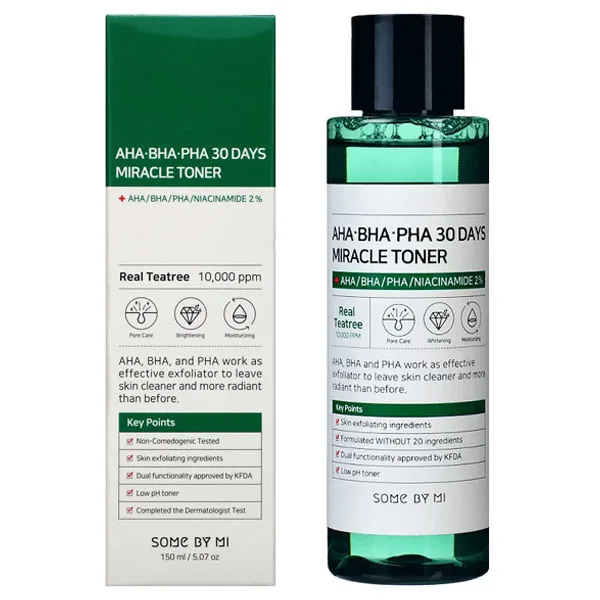 Some-By-MI-Aha-Bha-Pha-30-Days-Miracle-Toner-150ml-9 تونر اسید میوه و چای سبز سام بای می