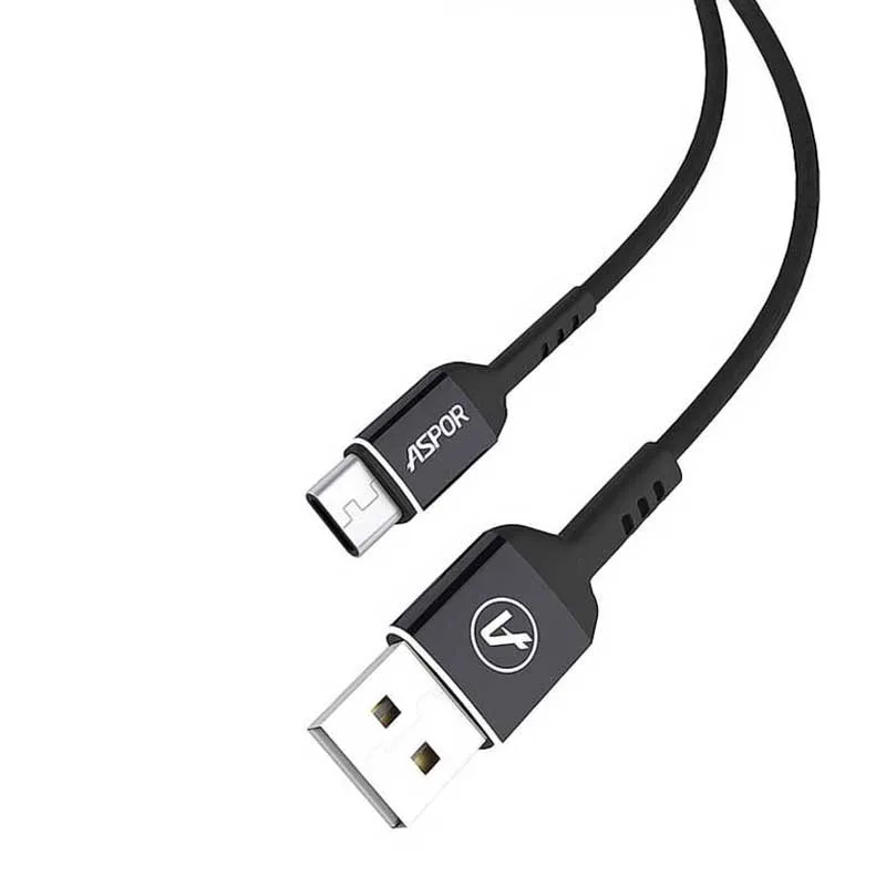 Data-&-Charging-Cable-Aluminum-Alloy-ASPOR-A123-1 کابل شارژر آسپور تایپ سی مدل A123