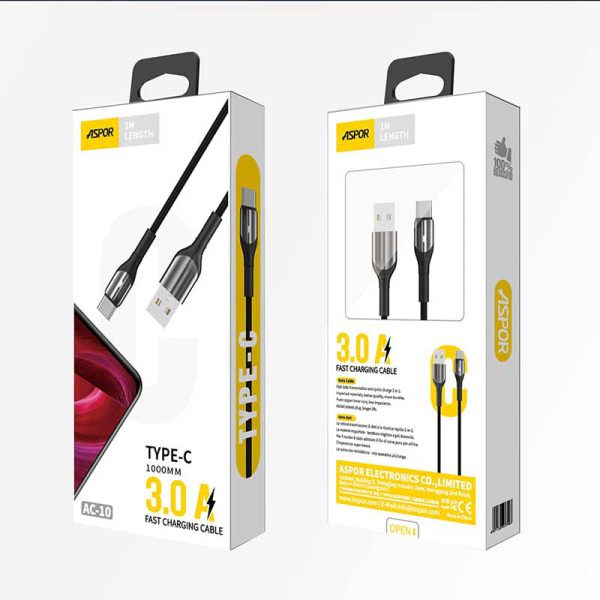 کابل شارژر آسپور تایپ سی مدل AC-10