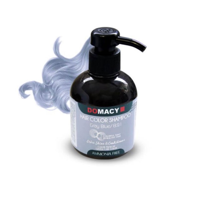 Domacy-Hair-Color-Shampoo-300ml-No-8 شامپو رنگساژ دوماسی آبی خاکستری