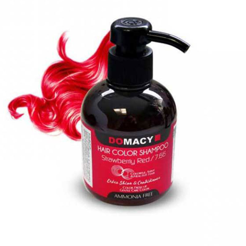 Domacy-Strawberry-Red-Hair-Shampoo-No.-7 شامپو رنگساژ دوماسی قرمز