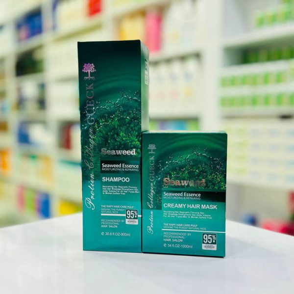 ماسک و شامپو مو کلاژن و پروتئین جلبک 1000 میل بدون سولفات