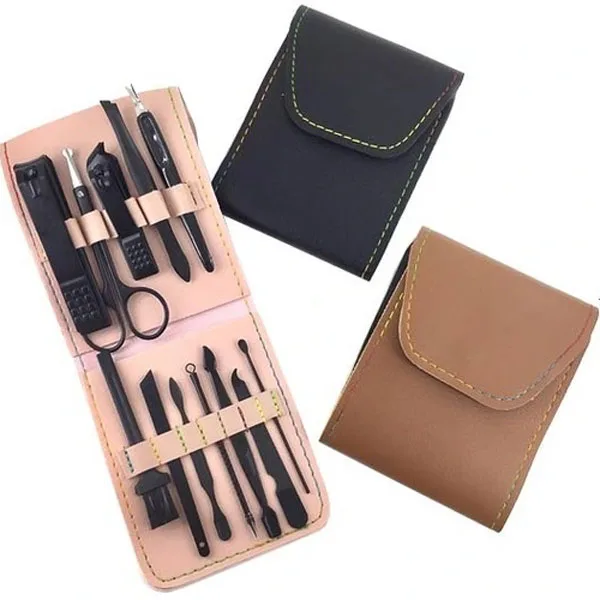 12-piece-manicure-set ست مانیکور 12 تیکه همراه کیف چرمی