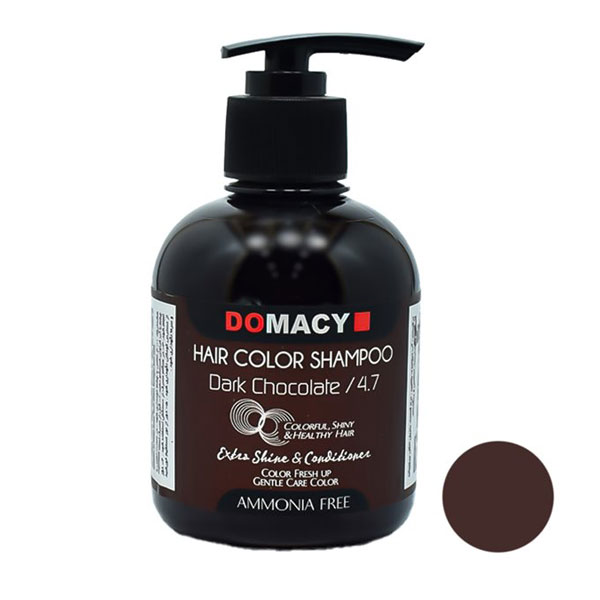 DOMACY-HAIR-COLOR-SHAMPOO-Dark-Chocolate-4.7 شامپو رنگ مو دوماسی رنگ شکلاتی تیره شماره 4.7