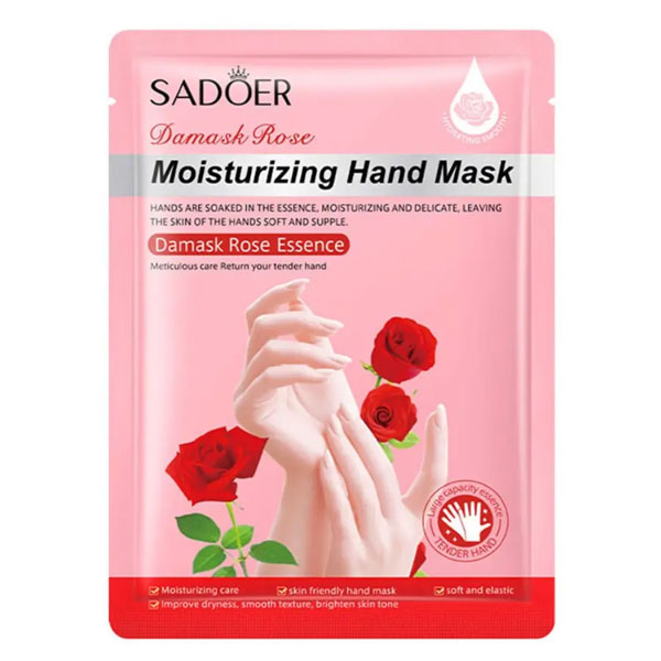 SADOER-Damask-Rose-Moisturizing-Hand-Mask ماسک دست عصاره گل رز سادور