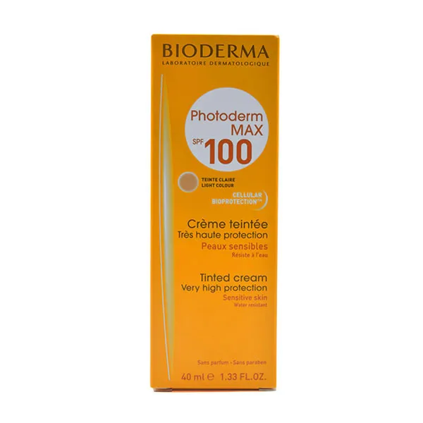 BIODERMA-DERMATOLOGICAL-LABORATORY-Photoderm-MAX-SPF-100-light-color کرم ضد آفتاب رنگ لایت (بژ روشن) بایودرما
