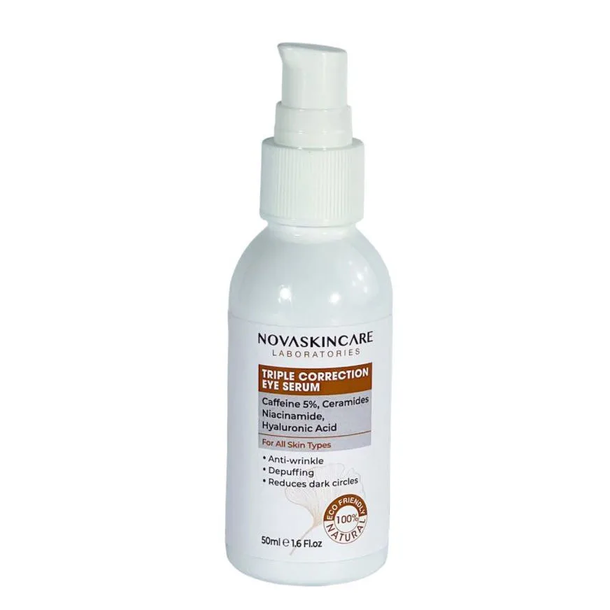 NovaSkinCare-Triple-Correction-Eye-Serum-01 سرم دور چشم کافئین %5 + سرامید نوا اسکین کر 50 میل