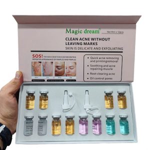 پک 12 عددی کوکتل درمانی صورت هیالورونیک بوستر برند مجیک دریم Magic dream