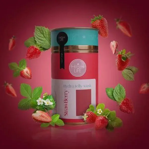 High-life-HydroJelly-StrawBerry-Mask-300gr ماسک هیدروژلی عصاره توت فرنگی هایلایف