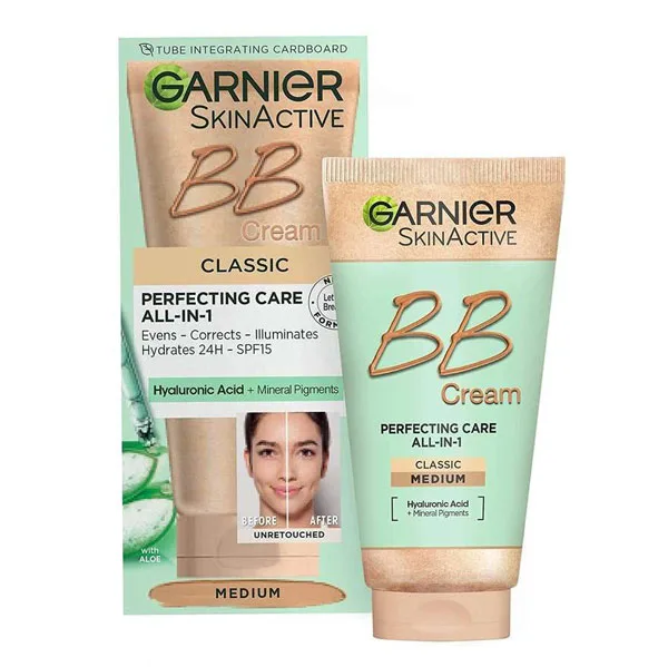 GARNIER-BB-Cream-PERFECTING-CARE-CLASSIC-MEDIUM-50ml خرید و قیمت بی بی کرم و ضد آفتاب کلاسیک گارنیر رنگ مدیوم