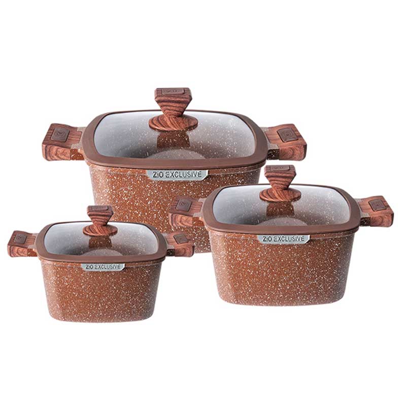 Zio-Z-8350-26-Jumbo-Casserole-Set سرویس قابلمه 6 پارچه مربعی جامبو زیو