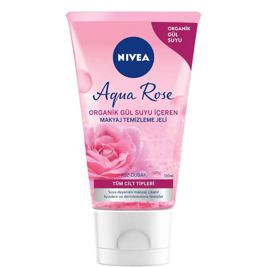 Nivea-Aqua-Rose-Organic-Rose-Water-Make-Up-Cleansing-Gel-150-ml-Moisturising-Revitalizing میسلار ژل پاک کننده آرایش گل رز نیوآ