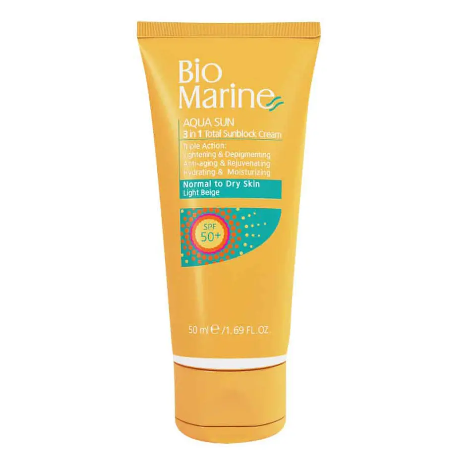 کرم ضد آفتاب روشن کننده و ضد چروک بژ روشن بایومارین