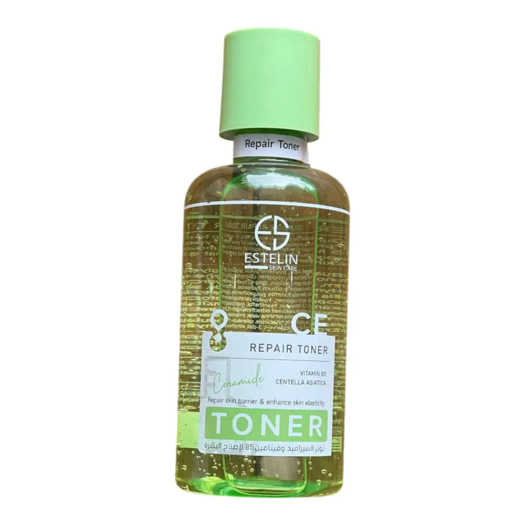Estelin-400-Skin-Brightening-and-Exfoliating-AHA-Toner-400-ml-0000 تونر ترمیم کننده پوست سنتلا و سرامید استلین