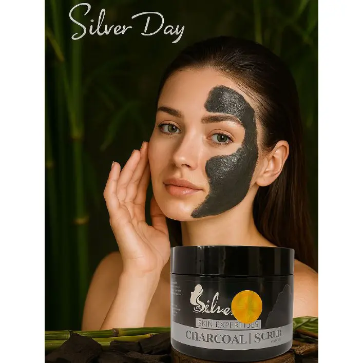 اسکراب شنی صورت و بدن زغال سیلور