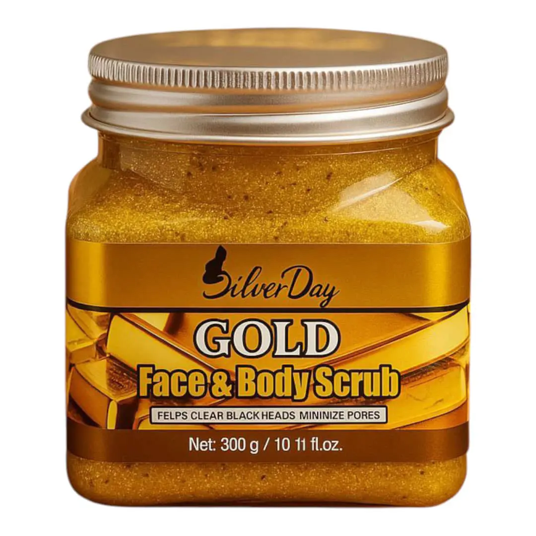 SILVER-DAY-GOLD-FACE&BODY-SCRUB-300-gr اسکراب صورت و بدن شنی طلا سیلور دی