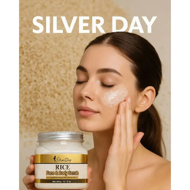 اسکراب شنی صورت و بدن برنج سیلور
