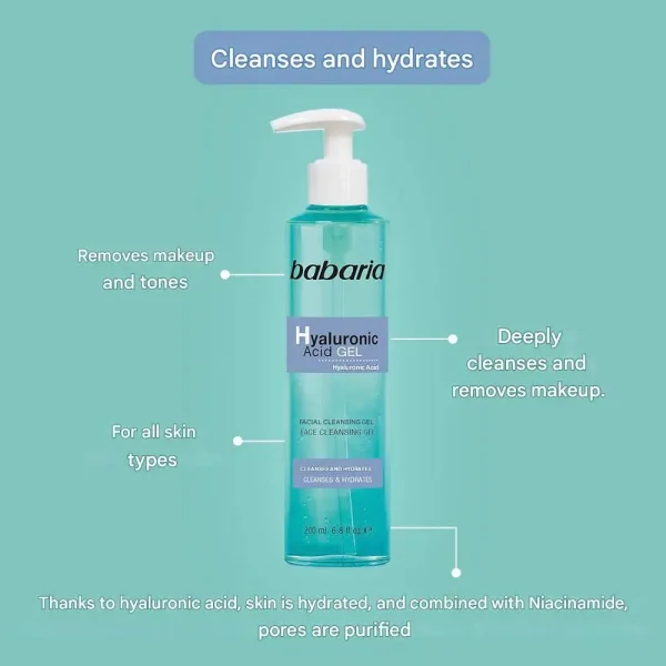 ژل شستشو صورت هیالورونیک اسید باباریا