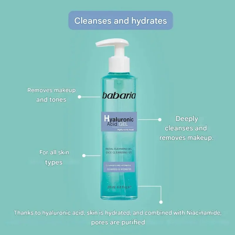 ژل شستشو صورت هیالورونیک اسید باباریا