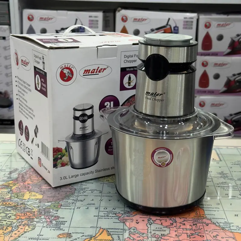 3-liter-MAIER-chopper,-model-MR_593-66 خردکن کاسه استیل دیجیتالی مایر مدل MR-593